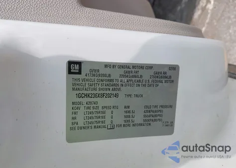 2008 Chevrolet Silverado 2500Hd Work Truck z USA, uszkodzony, nr VIN 1GCHK236X8F202149